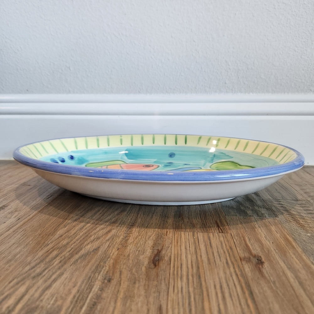 Christian Tortu Italian Ceramic Fish Platter Hand Painted Maiolica Serving Tray - Picture 7 of 14